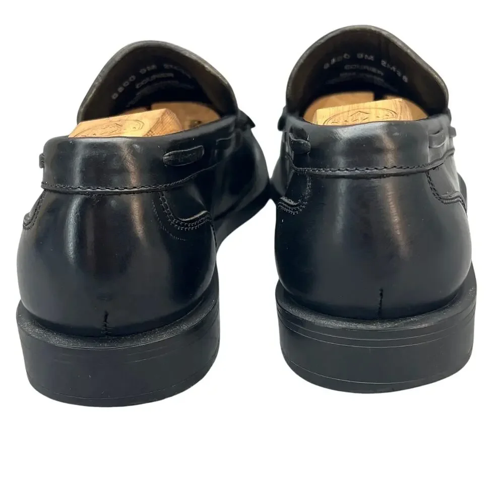 Bass Courier Vintage Classic Black Leather Kiltie Tassel Dress Loafers Men 9